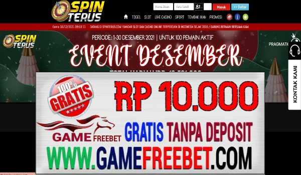 SpinTerus Freebet Gratis Rp 20.000 Tanpa Deposit