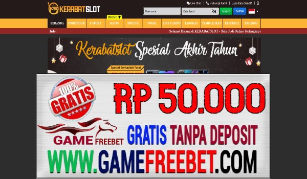 KerabatSlot Freebet Gratis Rp 50.000 Tanpa Deposit