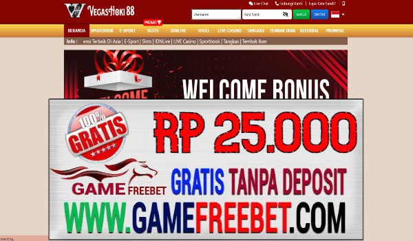 VegasHoki88 Freebet Gratis Rp 25.000 Tanpa Deposit