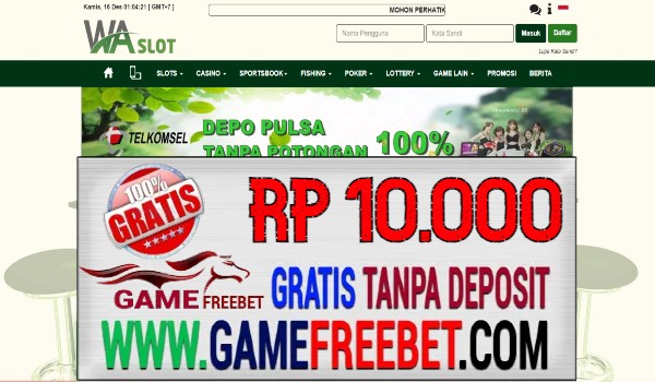 WASlot Freebet Gratis Rp 10.000 Tanpa Deposit