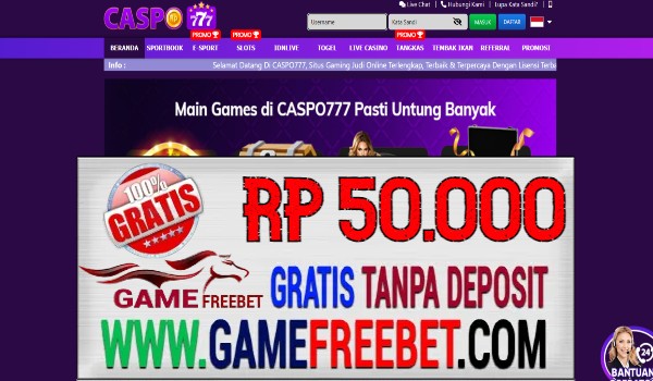 Caspo777 Freebet Gratis Rp 50.000 Tanpa Deposit