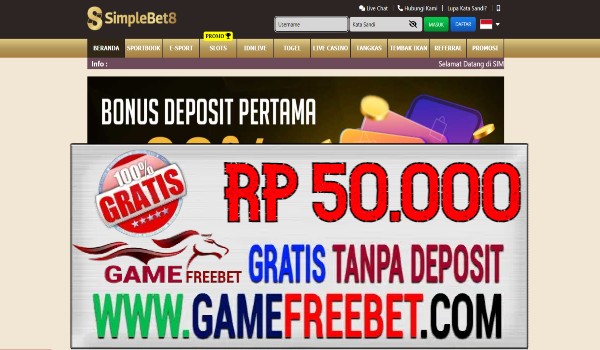 SimpleBet8 Freebet Gratis Rp 50.000 Tanpa Deposit