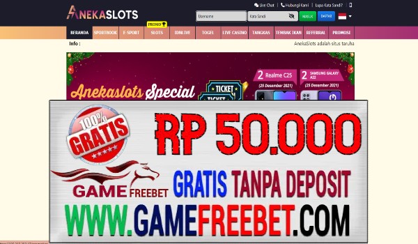 AnekaSlots Freebet Gratis Rp 50.000 Tanpa Deposit