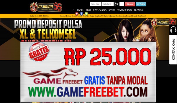 Gembira55 Gacor Freebet Gratis Rp 25.000 Tanpa Modal