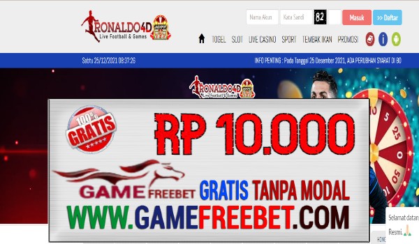 RONALDO4D Gacor Freebet Gratis Rp 10.000 Tanpa Deposit