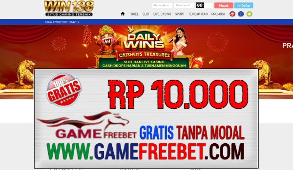 Win138 Freebet Gratis Rp 10.000 Tanpa Deposit