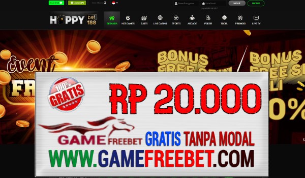 HappyBet188 Freebet Gratis Rp 20.000 Tanpa Deposit