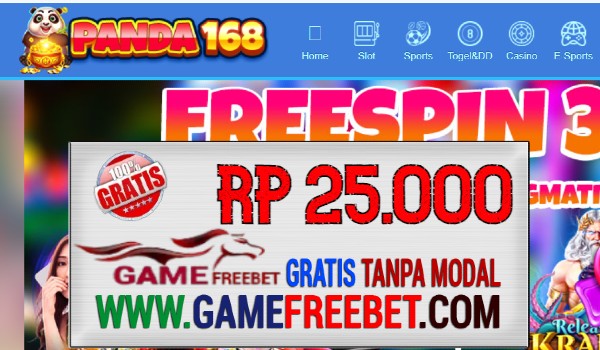 Panda168 Gacor Freebet Gratis Rp 25.000 Tanpa Deposit