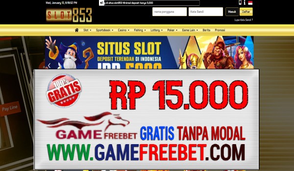 Slot853 Freebet Gratis Rp 15.000 Gacor Tanpa Deposit