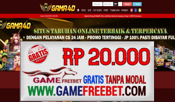 Gama4D Freebet Gratis Rp 20.000 Gacor Tanpa Deposit