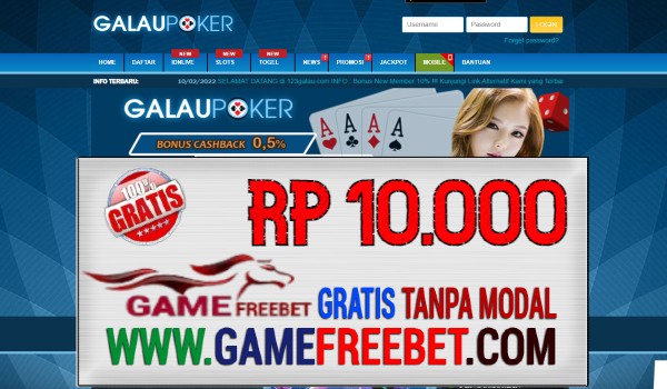 GalauPoker Freebet Gratis Rp 10.000 Tanpa Deposit