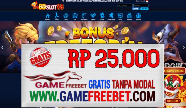 BDSlot88 Freebet Gratis Rp 25.000 Tanpa Deposit