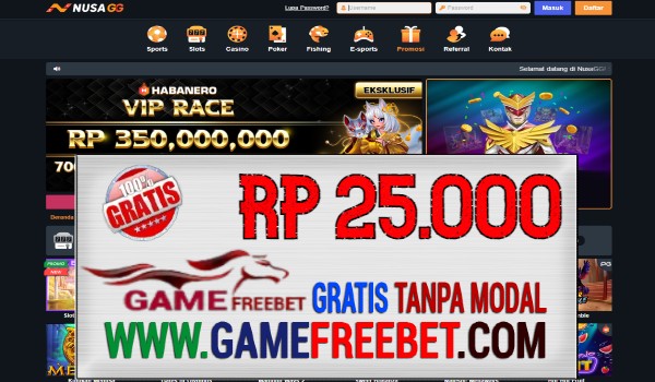 NusaGG Freebet Gratis Rp 25.000 Tanpa Deposit
