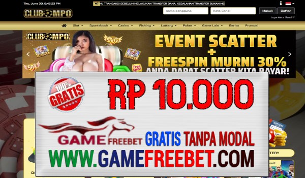 CLUBMPO Game Freebet Gratis Rp 10.000 Tanpa Deposit