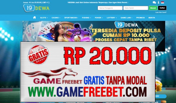 19dewa Freebet Gratis Rp 20.000 Tanpa Deposit