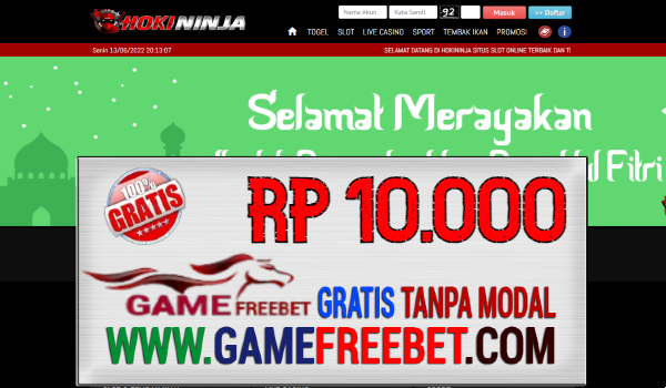 HOKININJA FREEBET GRATIS RP 10.000 TANPA DEPOSIT