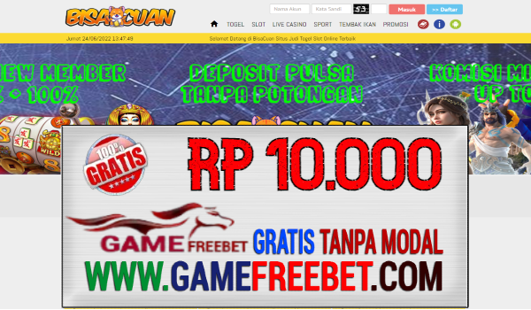 Bisacuan Game Freebet Gratis Rp 10.000 Tanpa Deposit