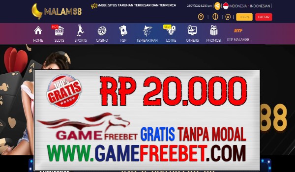 MALAM88 Freebet Gratis Rp 20.000 Tanpa Deposit