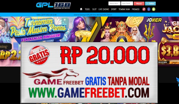 GPL168 Game Freebet Gratis Rp 20.000 Tanpa Deposit