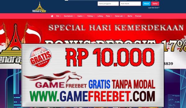 MENARA368 Freebet Gratis Rp 10.000 Tanpa Deposit
