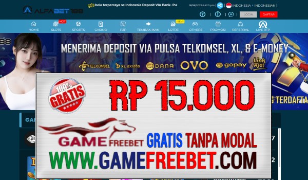 ALFABET188 Freebet Gratis Rp 15.000 Tanpa Deposit