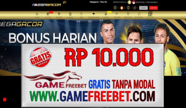 MEGAGACOR Freebet Gratis Rp 10.000 Tanpa Deposit