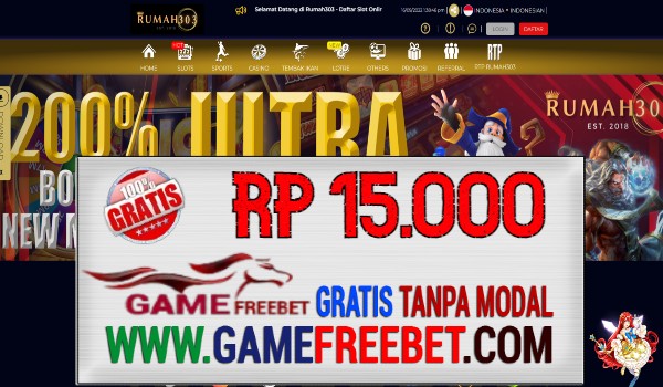 RUMAH303 Freebet Gratis Rp 15.000 Tanpa Deposit