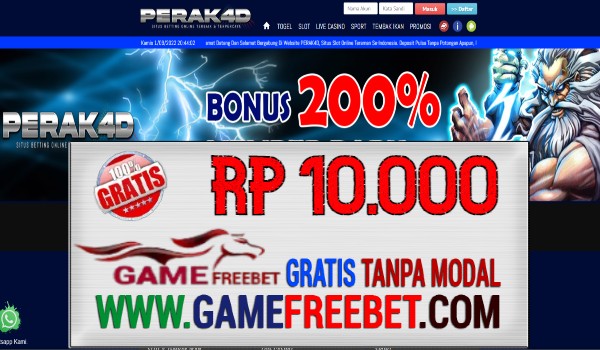 PERAK4D Freebet Gratis Rp 10.000 Tanpa Deposit