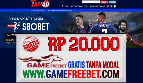 TAU4D Freebet Gratis Rp 20.000 Tanpa Deposit