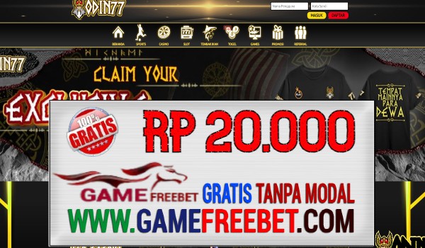 ODIN77 Freebet Gratis Rp 20.000 Tanpa Deposit