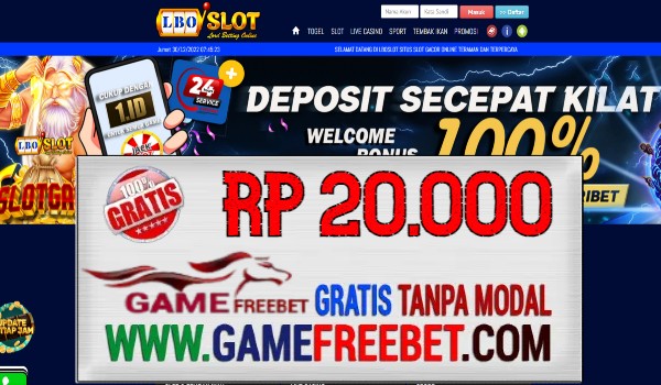 LBOSLOT Freebet Gratis Rp 20.000 Tanpa Deposit