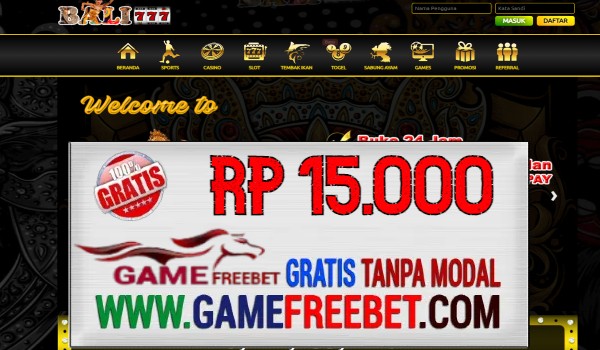 BALI777 Freebet Gratis Rp 15.000 Tanpa Deposit
