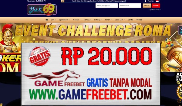 YUK69 Freebet Gratis Rp 20.000 Tanpa Deposit