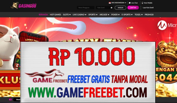 GASING88 Freebet Gratis Rp 10.000 Tanpa Deposit
