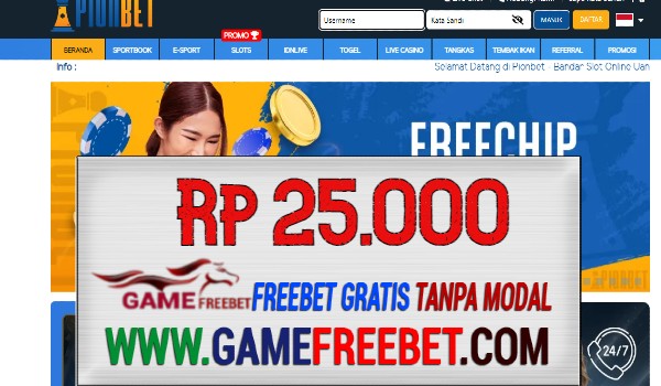 PIONBET Freebet Gratis Rp 25.000 Tanpa Deposit