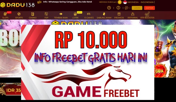 DADU138 Game Freebet Rp 10.000 Tanpa Deposit