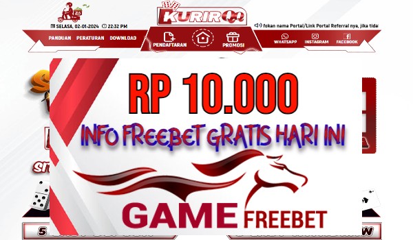 KurirQQ Game Freebet Rp 10.000 Tanpa Deposit