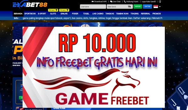 Exabet88 Game Freebet Rp 10.000 Tanpa Deposit
