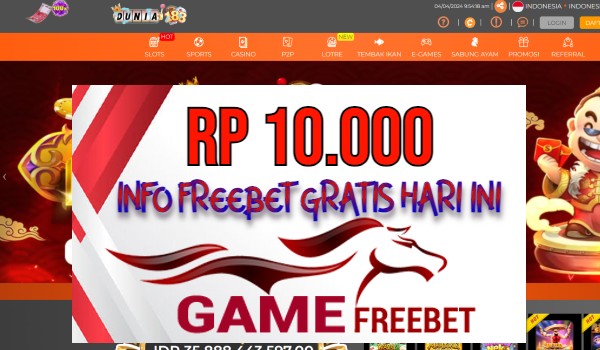 Dunia188 Game Freebet Rp 10.000 Tanpa Deposit