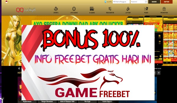 QQlucky8 Bonus New Member 100% Di Depan