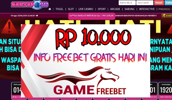Server4d Game Freebet Rp 10.000 Tanpa Deposit