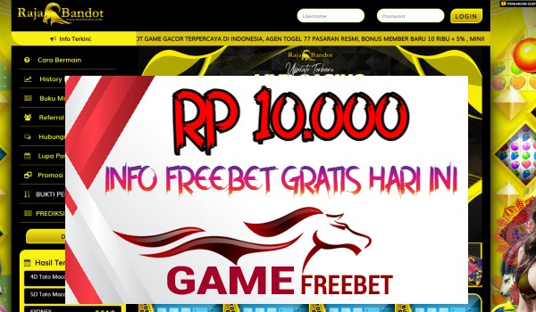 Rajabandot Game Freebet Rp 10.000 Tanpa Deposit