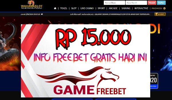 Wahanaslot Game Freebet Rp 15.000 Tanpa Deposit