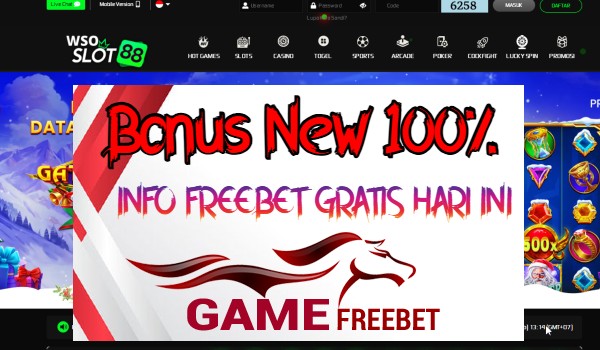 Wsoslot88 Bonus 100% Khusus New Member