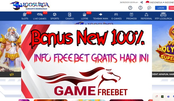 LGOSUGAR Bonus 100% Khusus New Member