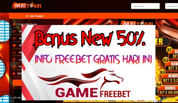 BAJUTOGEL Bonus 50% Khusus New Member